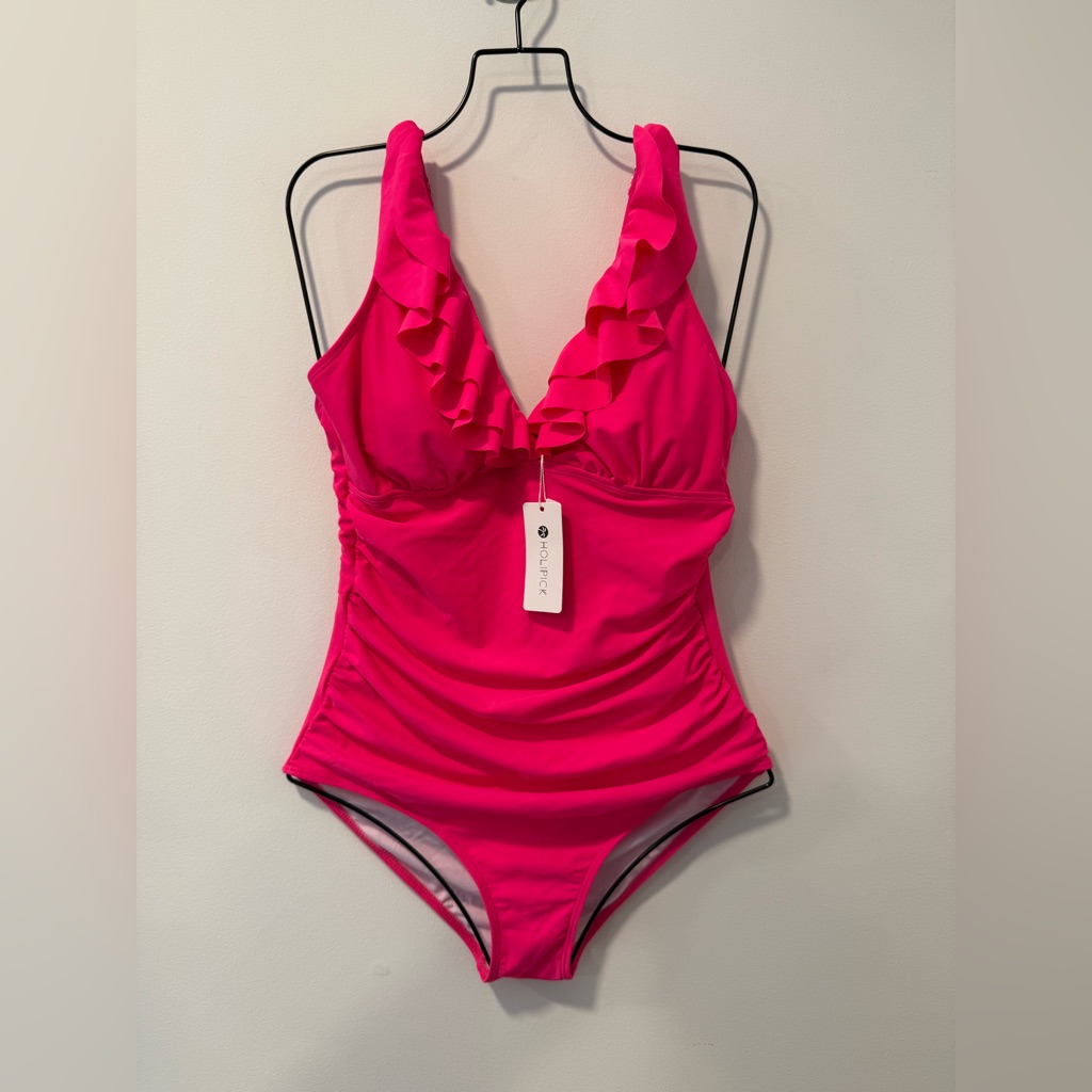 Holipick Pink One Piece Swimsuit Size Large Nwt #Swimb